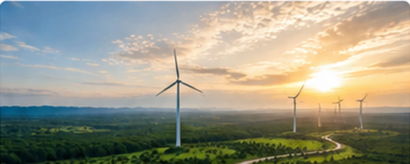Generic sustainable infrastructure landscape with wind energy