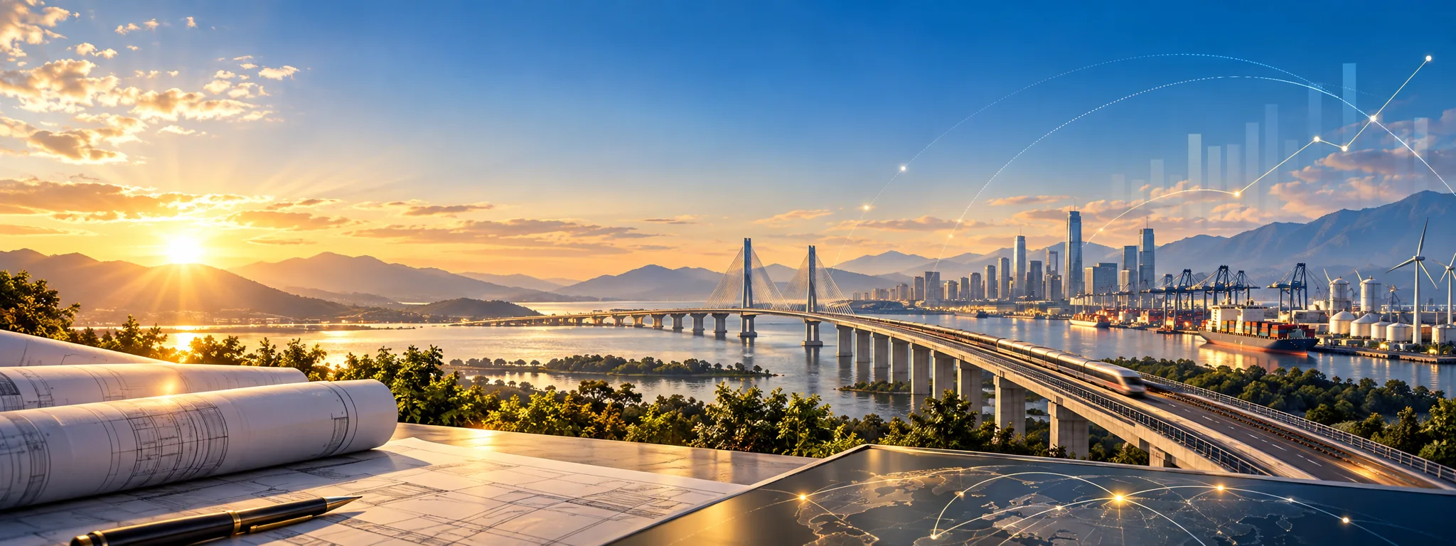 AI-generated industrial and logistics infrastructure landscape